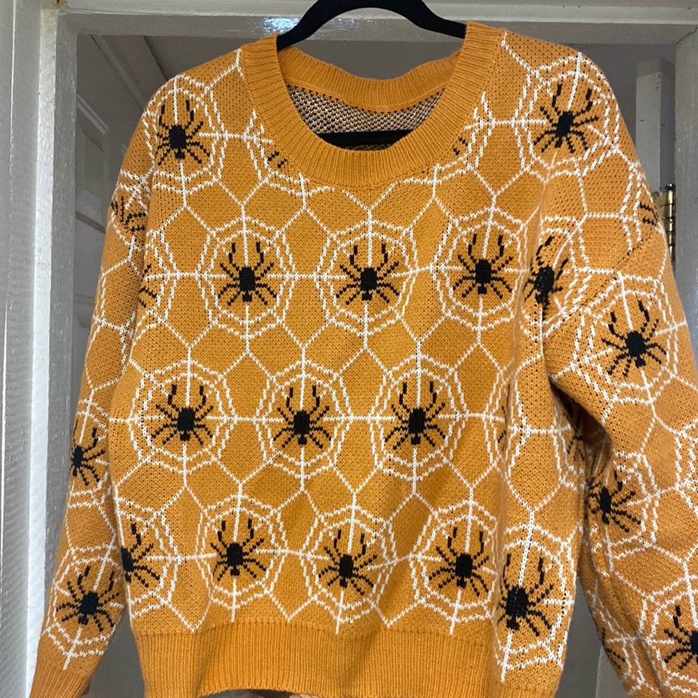 Mustard yellow spider sweater